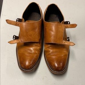 Bar III Brown Leather Monk Strap Oxfords